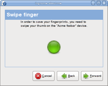 Fingerprint enrollment wizard, step 3