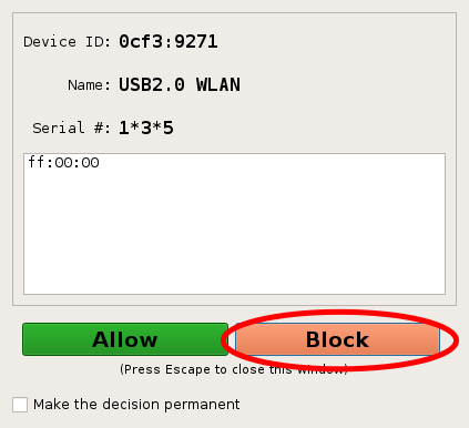 usbguard-applet-qt dialog